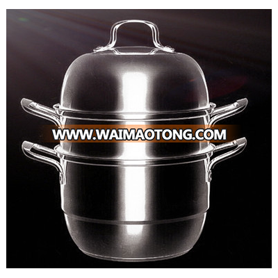 magnetic 201 2-layer stainless steel steamer with mesh industrial food steamer with capsule bottom