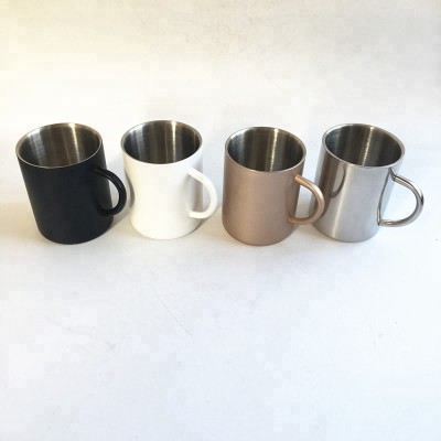 2020 Custom logo 14oz Brushed Double Wall cups 304 Stainless Steel Coffee Mugs with handle